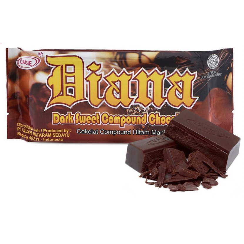 

Lagie Coklat Diana Dark Sweet Compound Chocolate 250gr Cokelat Blok Balok