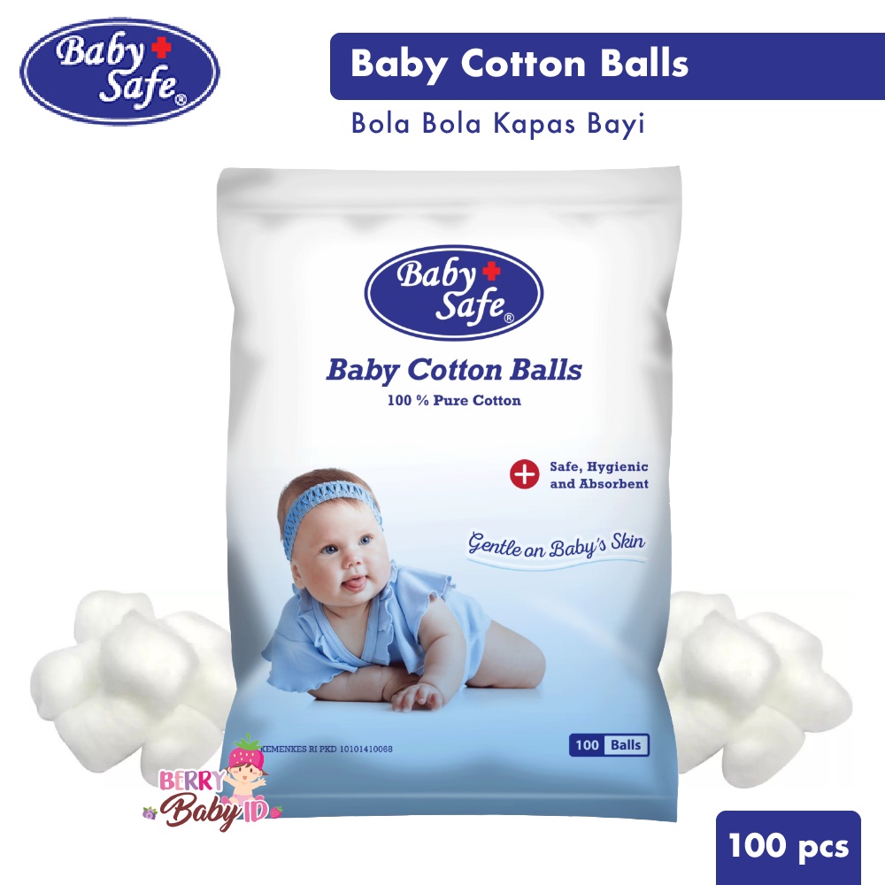 Baby Safe Cotton Ball Bola Bola Kapas Bayi Murni 100 Pc / 50 Gr BBS020 Berry Mart