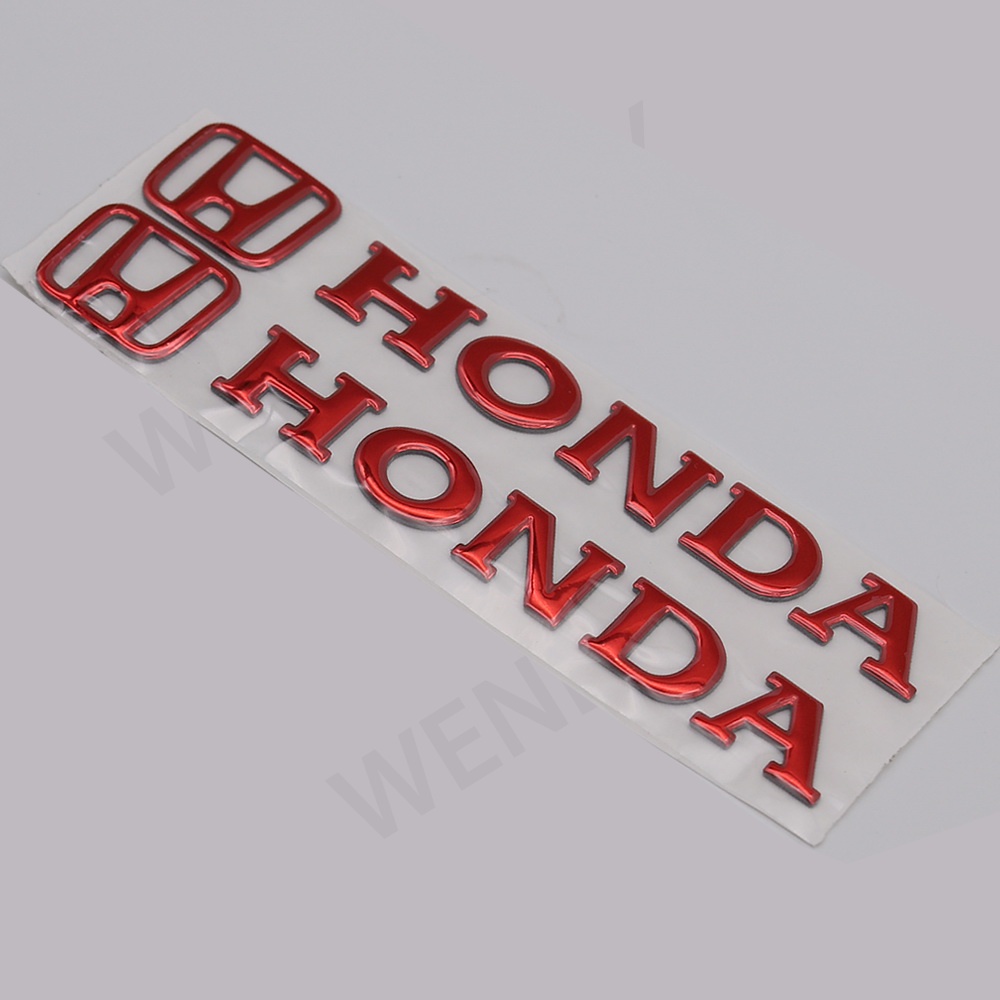 2pcs Stiker Emblem Badge 3D Lembut Anti Air Warna Gold / Silver / Merah Untuk Motor Honda