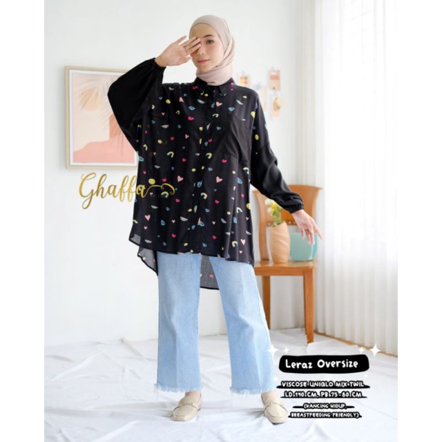 Blouse motif kekinian / Leraz oversize by ghaffa the label / Oversize motif modern premium