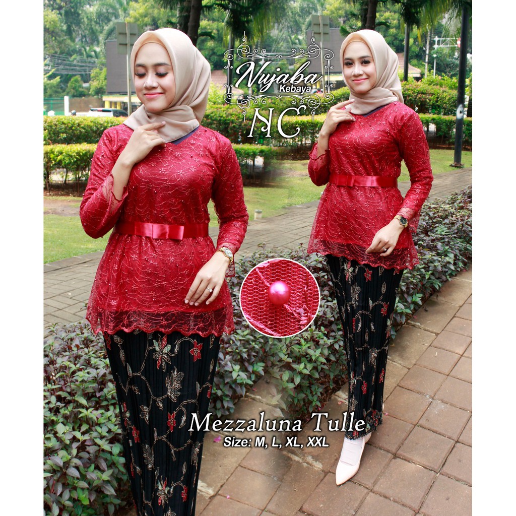 KEBAYA MEZZALUNA TULLE SET/KEBAYA ORIGINAL/KEBAYA MURAH/KEBAYA WISUDA/KEBAYA TERBARU/ROK PLISKET