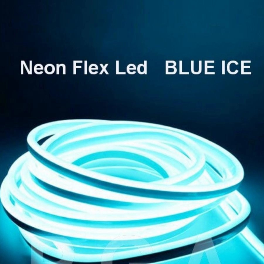 Lampu Neon Flex ice blue 10M + socket waterproof / selang flexible led elastis