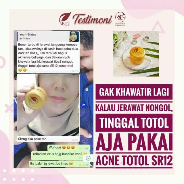 Acne Totol SR12 Krim Jerawat Hormonal - Cream Jerawat Satuan Ampuh BPOM