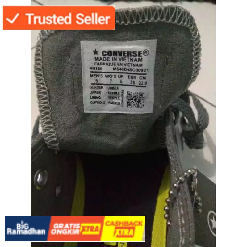 SNEAKERS COWOK HITAM BIRU MISTY  (GRADE ORIGINAL) Sepatu Converse Chuck Taylor Flash Undefeated