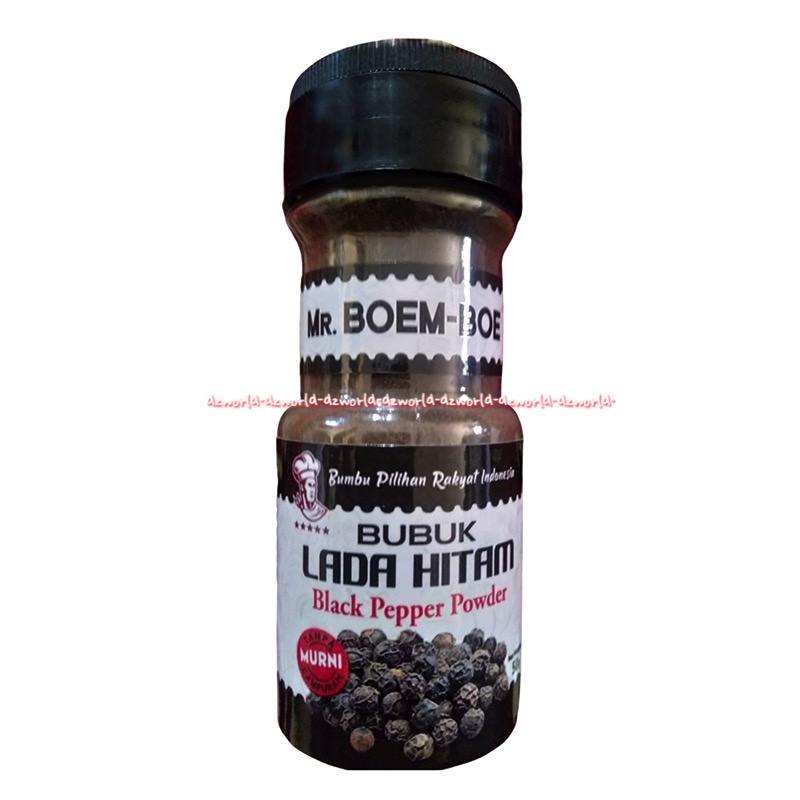 Mr Boem Boe Bubuk Lada Hitam 50gr Black Pepper Powder Bubuk Blackpepper Mr Bumbu Mr Boemboe Ladahitam Kemasan Botol