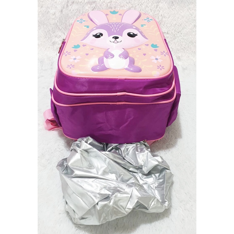 BACKPACK RANSEL 16&quot; TAS ANAK SEKOLAH PEREMPUAN SD GAMBAR KARTUN RABBIT SUGAR DAN KUE ICE CREAM 3RESLETING TIMBUL ( Sugar ES KRIM BOBA CETAR POLKA BOBO 16&quot; )