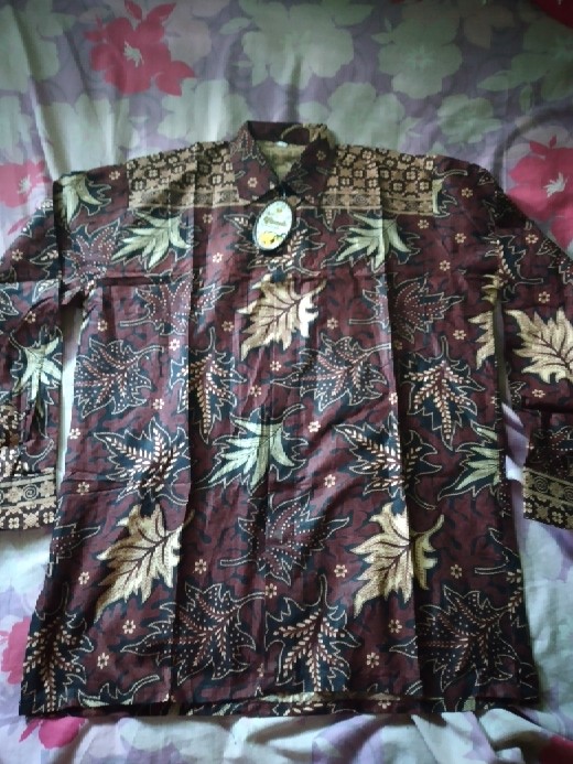 Atasan Batik Pria Lengan Panjang Kenongo Hem Padi Pekalongan M L Xl