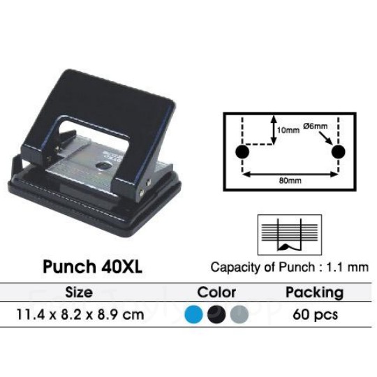 

PEMBOLONG KERTAS JOYKO 40XL PUNCH KANTOR DOKUMEN MAP BINDER MURAH