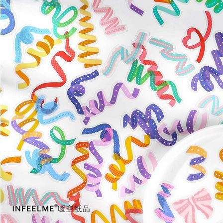 INFEELME Colorful Ribbon Sticker - Stiker Pita Warna Warni (40pcs)