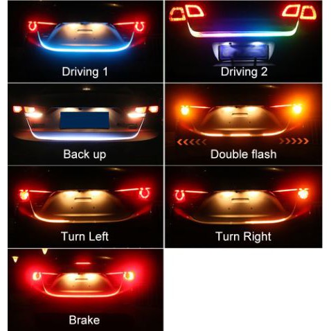 LAMPU LED TAIL TRUNK BAGASI BELAKANG MOBIL RGB 120 CM