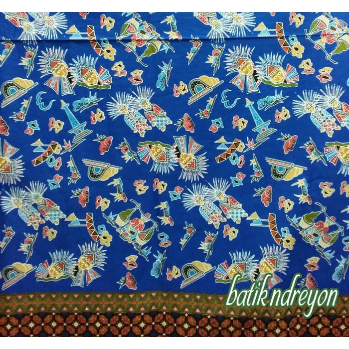 Kain Batik Betawi Meteran,  Keongmas,  Ondel,  Keraktelor,  Monas Biru Best Quality