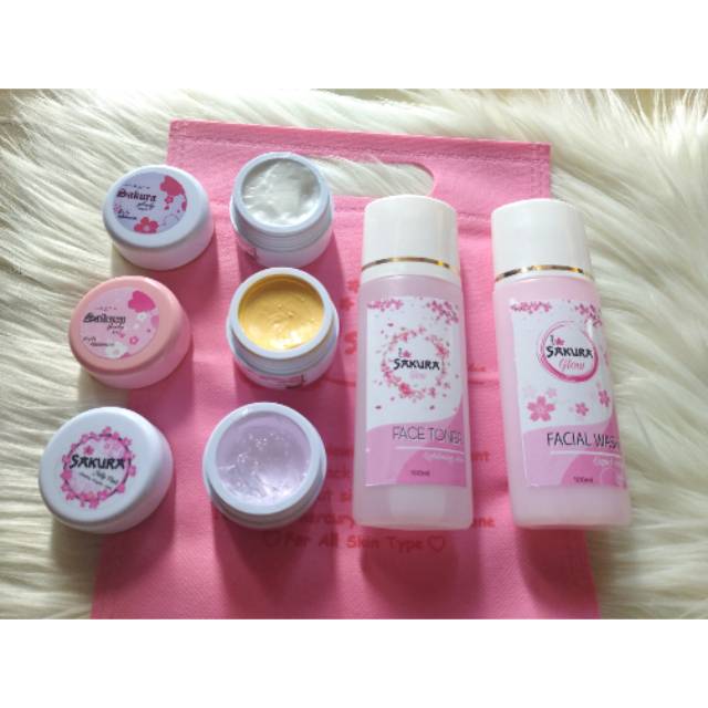 CREAM SAKURA GLOWING PAKET LUXURY
