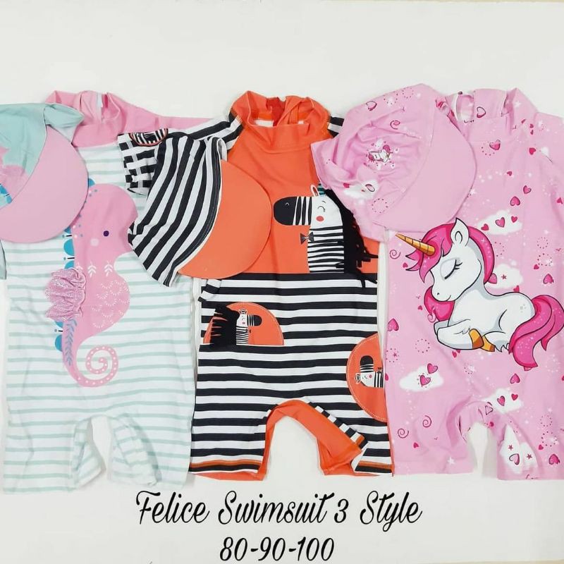 Felice Swimsuit 3 Style / Baju Renang Anak/ Baju Renang Import