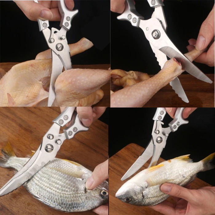 XCUTTER Gunting Dapur Chicken Duck Fish Ayam Daging - XC068 - Silver