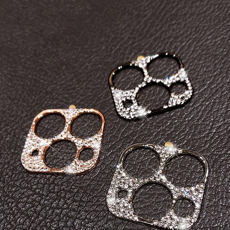 Case Pelindung Lensa Kamera Aksen Kristal Glitter Untuk Iphone 11 12 13 Pro Max Mini