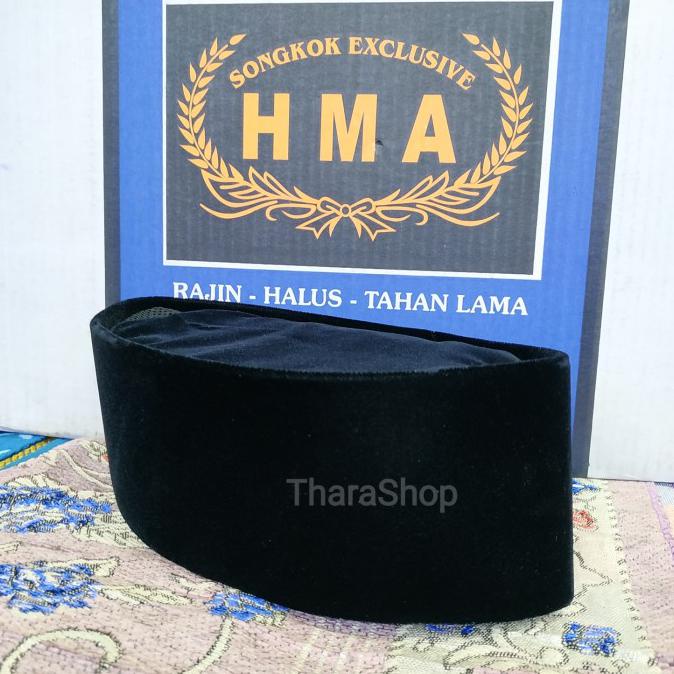 Star Seller Peci Songkok Hitam Polos Ac Hma Tinggi 9 Cm - Hitam, 5