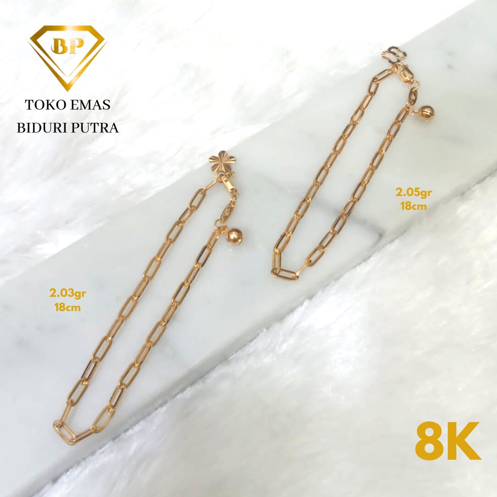 GELANG VARIASI ELEGANT PERHIASAN EMAS ASLI KADAR 8K/375 toko emas biduri putra