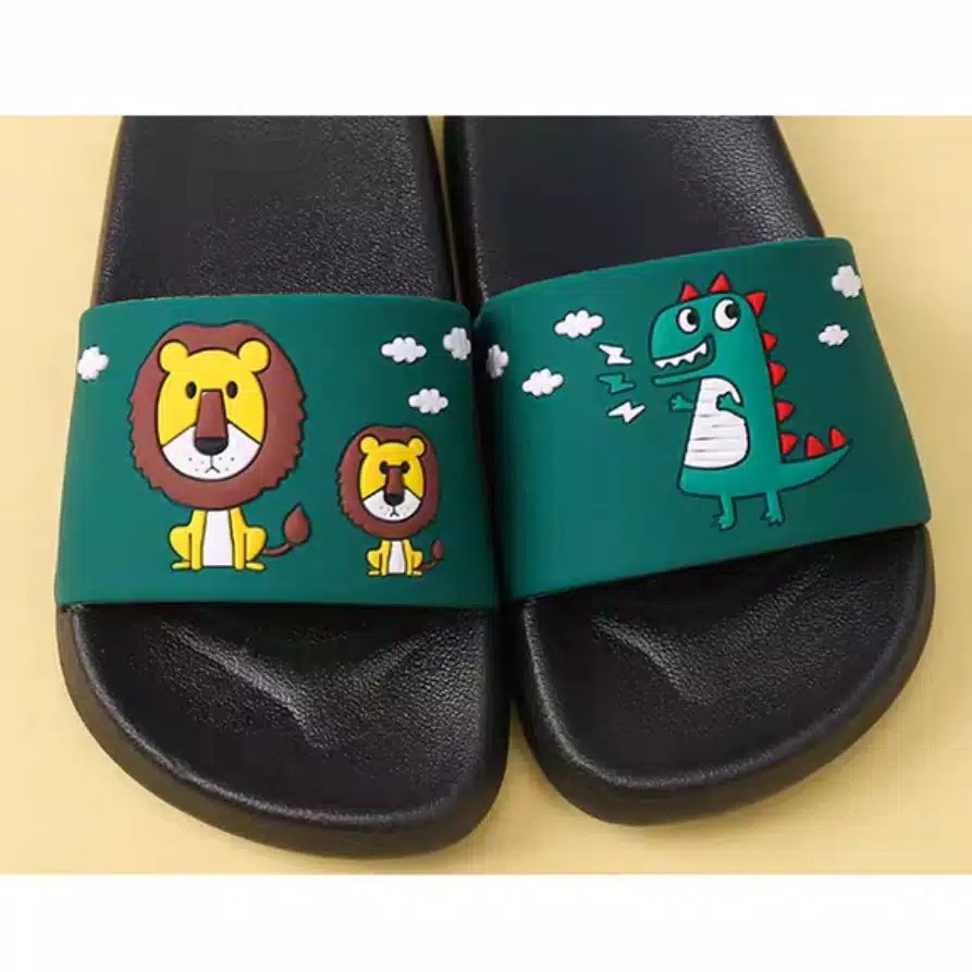 SANDAL LION JUNGLE Sandal selop karet lucu anak Laki Laki Cowok Import Kualitas Bagus