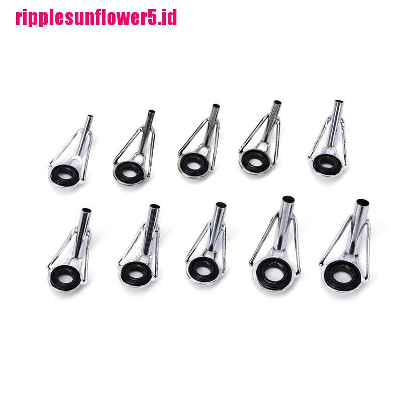 80pcs Ring Guide Joran Pancing 10 Ukuran Bahan Baja Warna Hitam