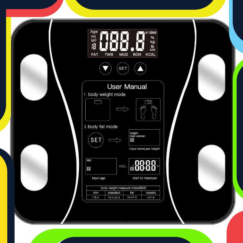 Bayar Ditempat Timbangan Badan Elektronik Health Scale 180KG Rechargeable - SH-Y01-U1