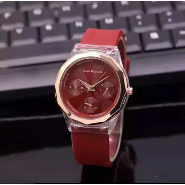 [DG] JAM TANGAN WANITA ELEGAN TERBARU 2021 HUSH PUPPIES OVAL CRONO OFF HIASAN HP-175