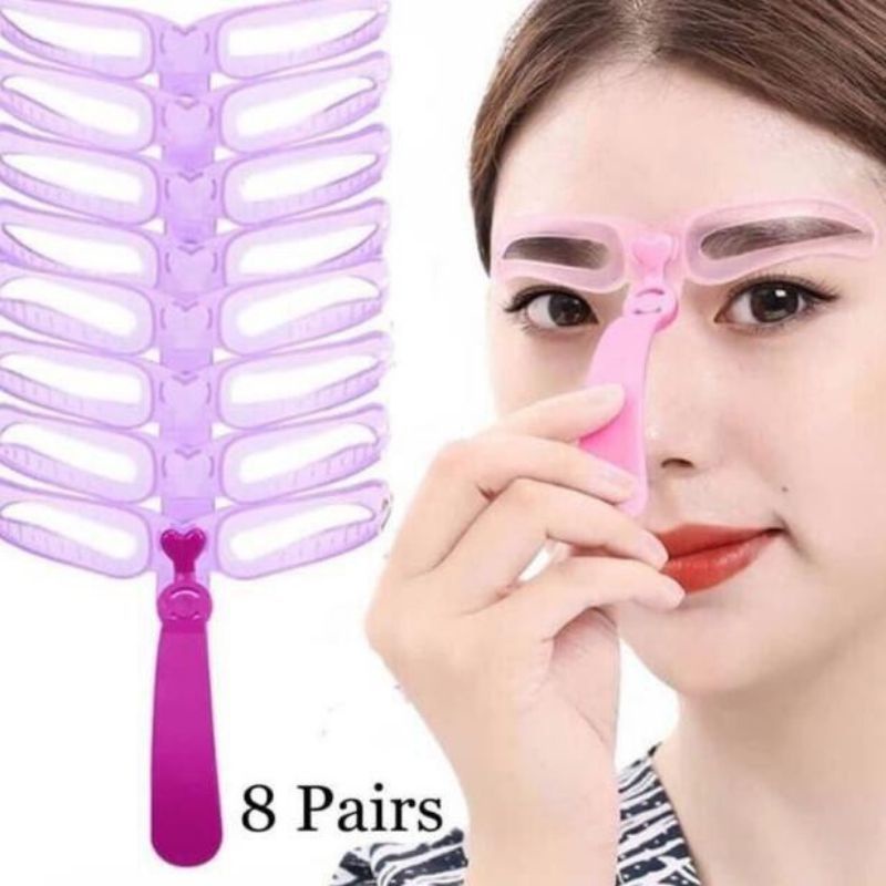 {TERMURAH} EYEBROW TEMPLATE KIT 8IN1_ CETAKAN ALIS KOREA