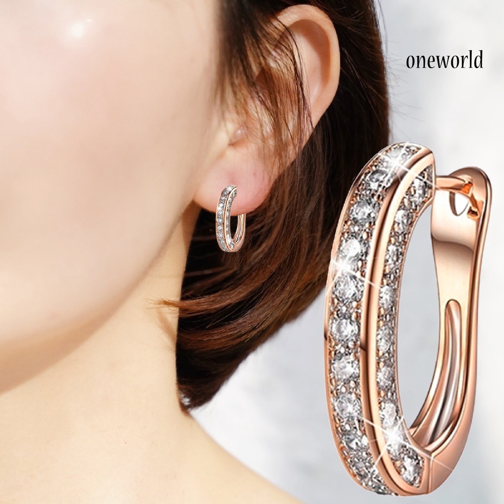 OW# 1 Pair Earrings Charm Attractive Ring Shape Dainty Huggie Earrings for Women