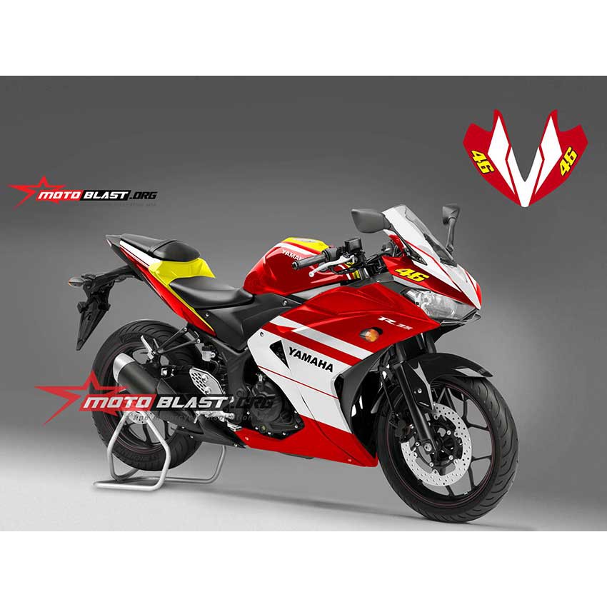 Decal Stiker Full Body Yamaha YZF R25 Red Dukati GP Motoblast