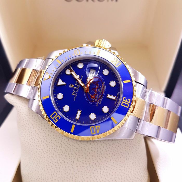 Jam Tangan Pria Mewah Rolex Submariner Two Tone Blue Dial