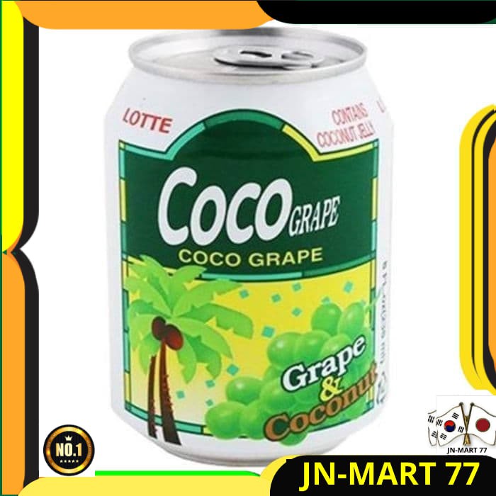 

MINUMAN KOREA HALAL LOTTE COCO GRAPE- MINUMAN RASA ANGGUR&KELAPA 238GR