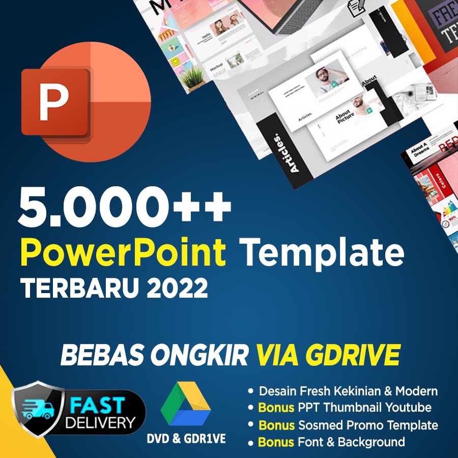 Jual 5.000+ Premium Template PPT Power Point Modern Kekinian Slide