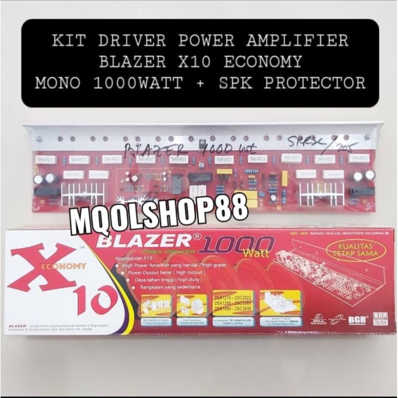 Jual Kit power amplifier mono 1000watt blazer X10 Economy BELL (driver
