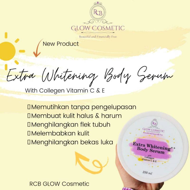 FREE GIFT - HB LOTION PEMUTIH RCB GLOW, EXTRA WHITENING BODY SERUM