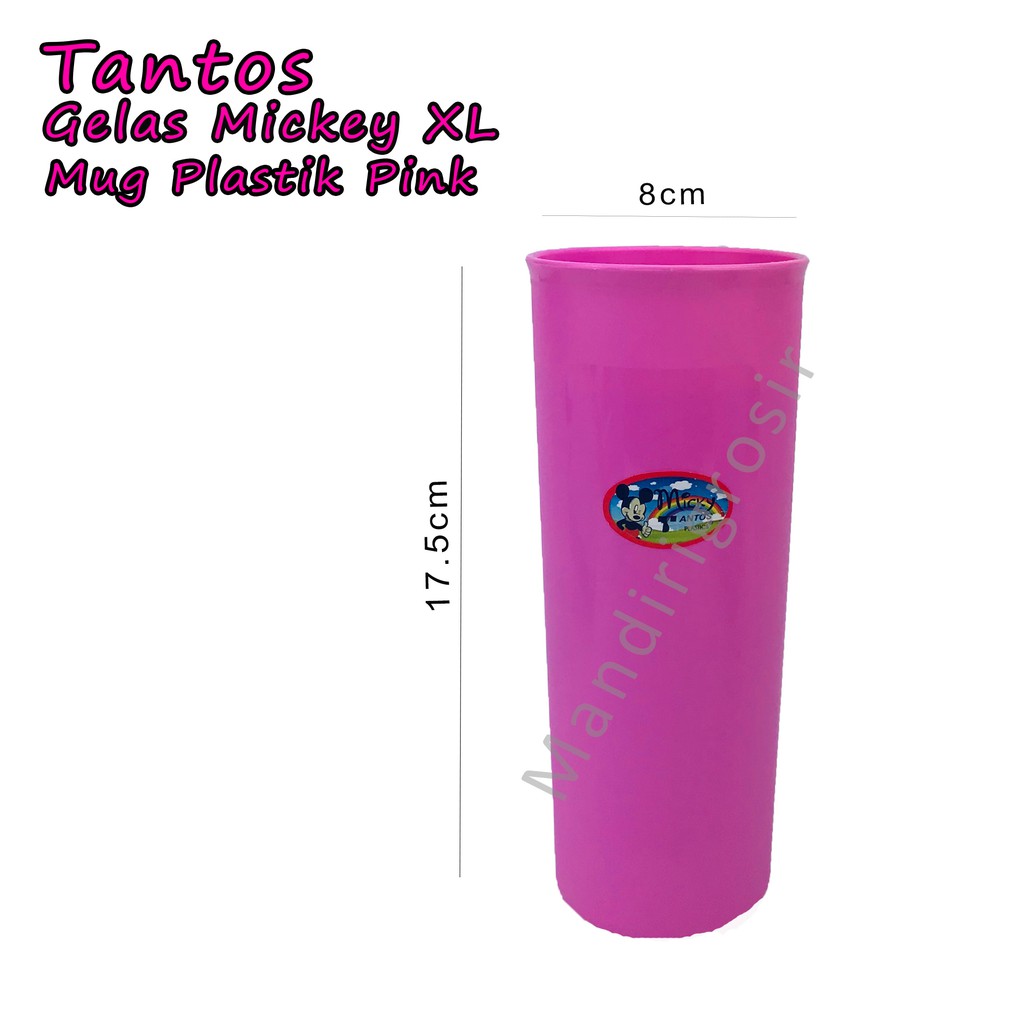 Mug plastik * Gelas Mickey L * Pink * 7203B