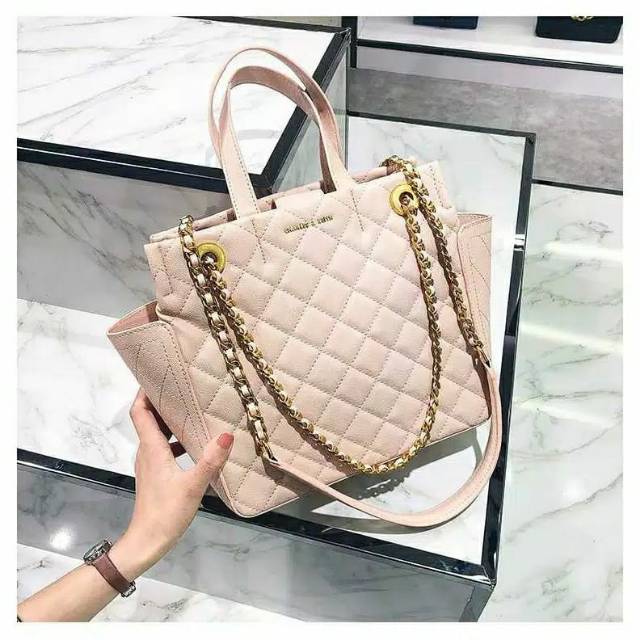 Charles and Keith Quilted Pink