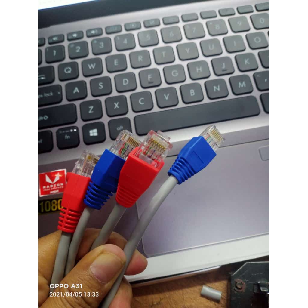 Kabel LAN 50M UTP CAT5e -Rj45 - Plugboot Grey Siap Pakai 50 Meter kualitas bagus