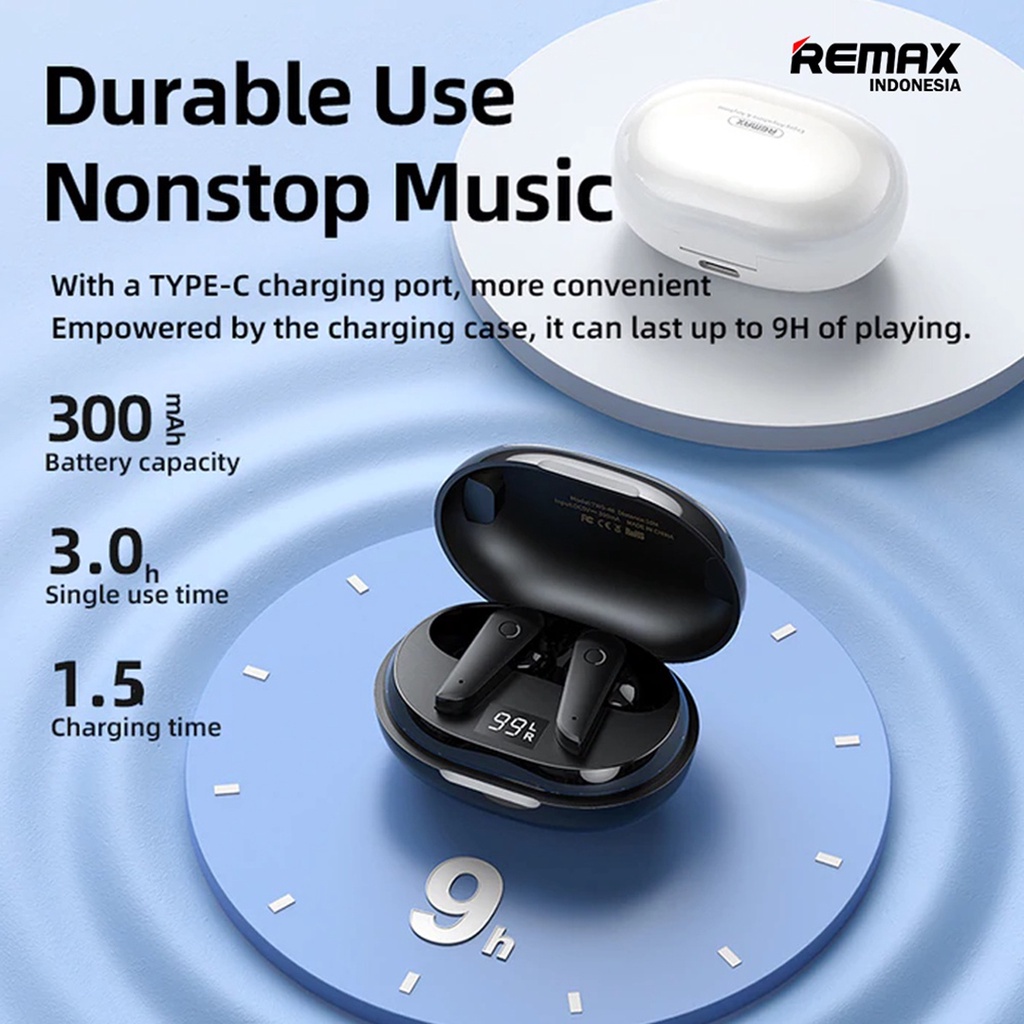 Remax ANC Earphone True Wireless Stereo Bluetooth 5.0 In Ear Noise Reduction TWS-46 Original