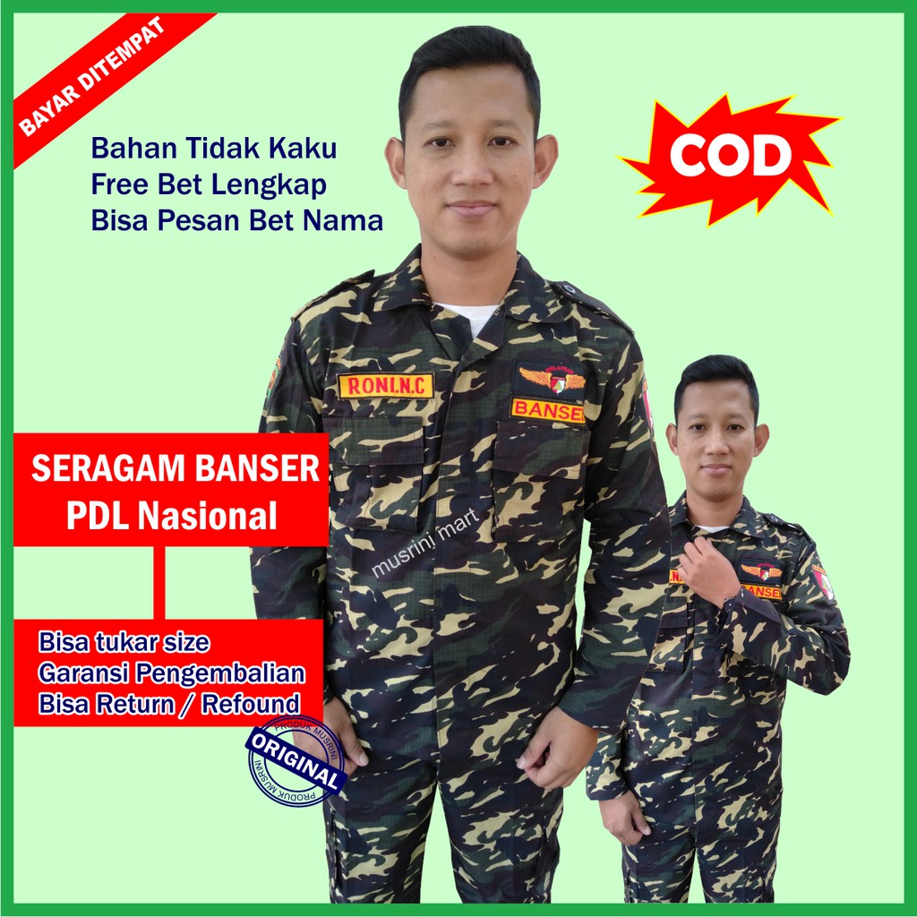 Seragam Banser Pdl Nasional Baju Banser Atribut Banser Lengkap Tahan Luntur Bahan Katun twill Musrin