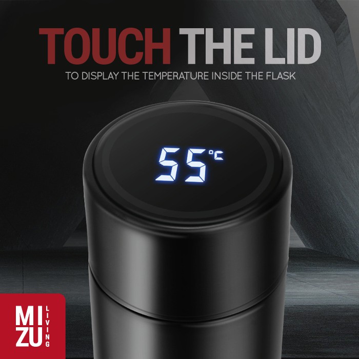 MIZU LIVING Smart Thermos Botol Minum Tumbler Vacuum Flask Stainless Steel 500ml BPA-Free Hot & Cold-2