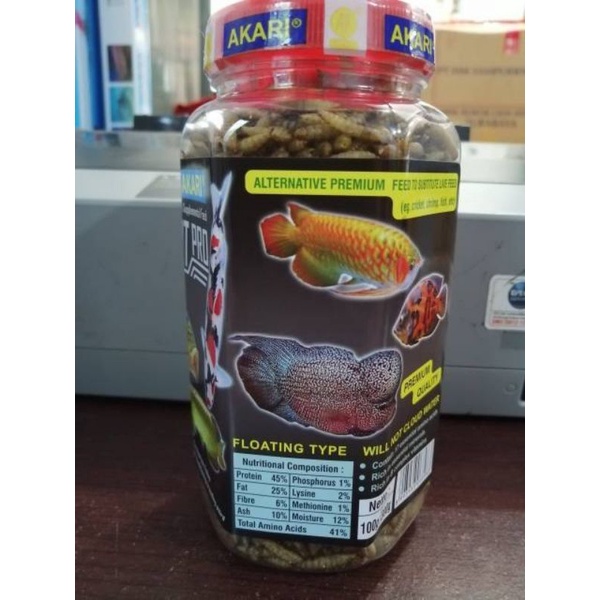 Makanan ikan arwana louhan AKARI AA MAGGOT PRO 130GR