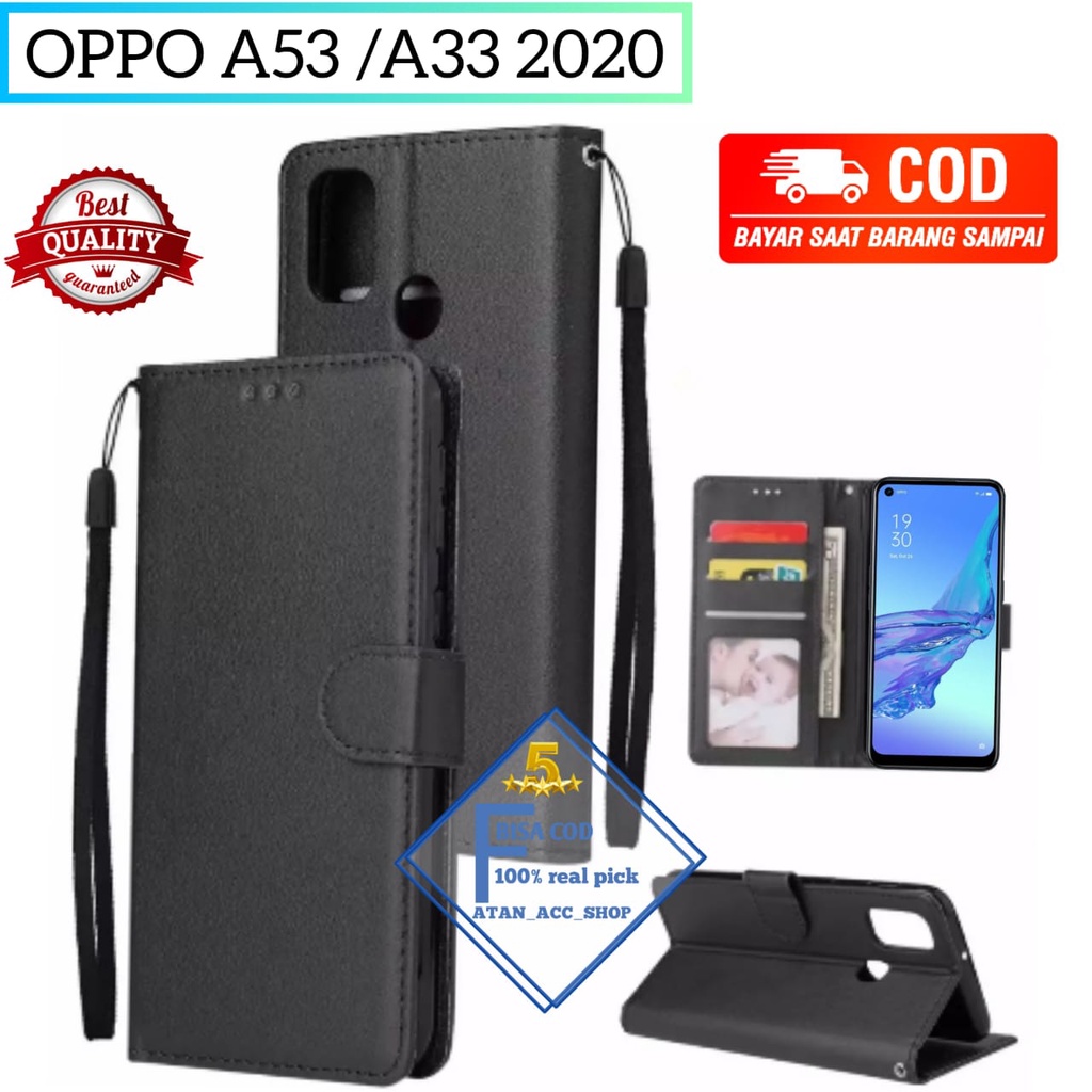 Flip Case OPPO A53  Leather Flip Case Wallet OPPO A53 Dompet Hp Buka Tutup Stand Cover Handphone