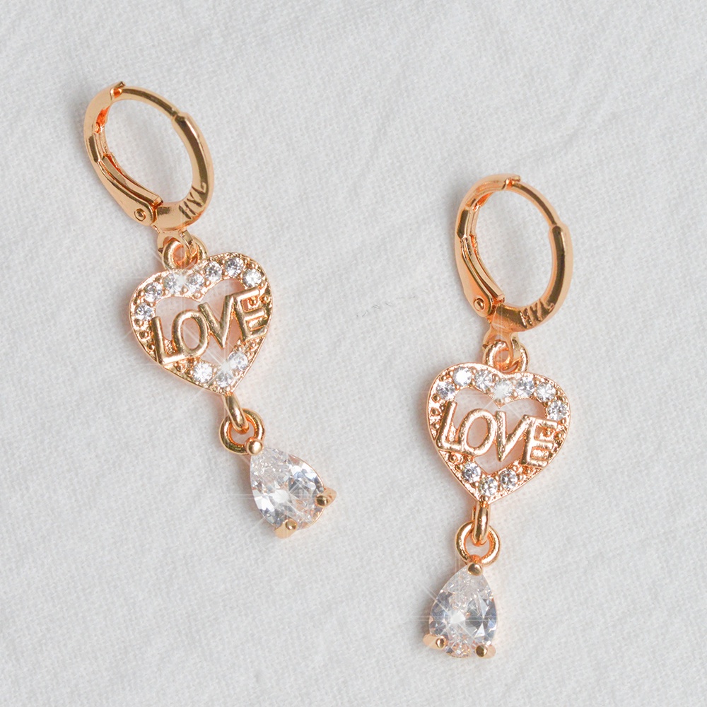 ✅COD Anting Wanita Titanium Mewah Berlian Anting Emas Tusuk Earing Aksesoris Fashion Perhisan Lapis Emas D190