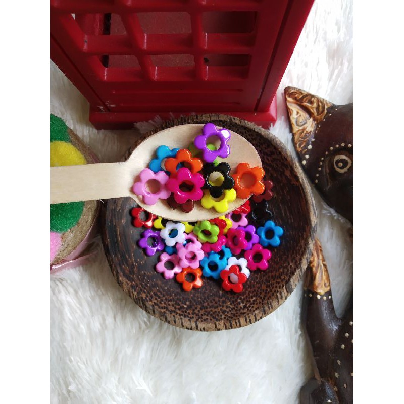 manik manik bunga bolong || manik manik bunga || mote bunga || perlengkapan diy