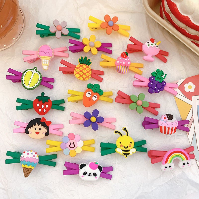 TERBARU COD HairPin Set 5Pcs Children Kartun Jepit Rambut Anak Perempuan Korea Ikat Rambut Karakter KCR37 R2a