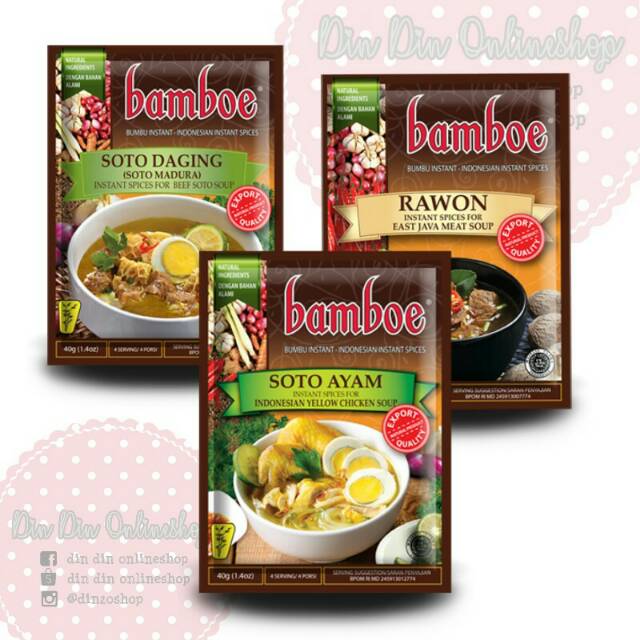 

Bumbu Bamboe Export Soto Rawon 3 sachet