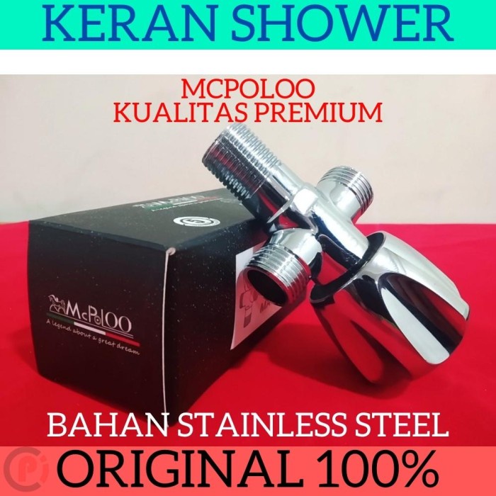 MCPOLOO Keran Kran Shower Cabang T Double Drat Bahan Stainless Steel