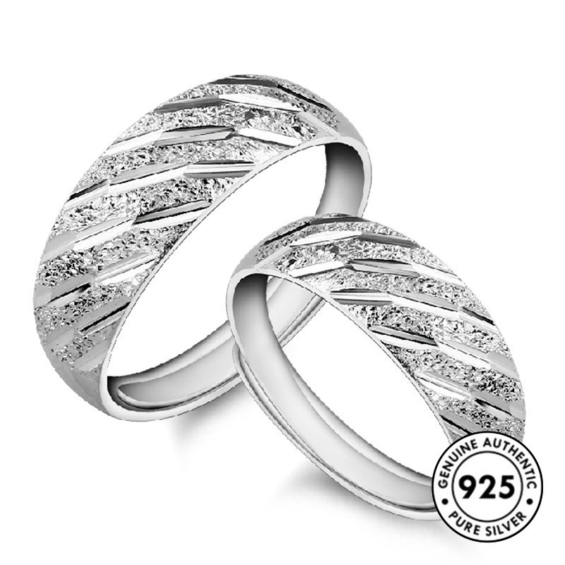 Cincin Pasangan Bahan Sterling Silver 925 Untuk Pria / Wanita