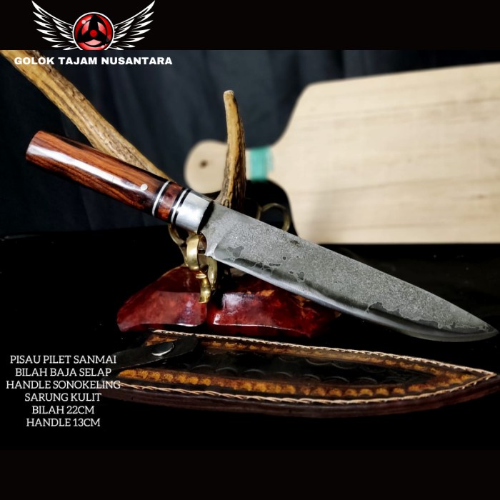 Pisau Seset Kulit - Pisau Dapur Seset Pilet Sanmai Baja Slap Super Tajam - Vivistecolection