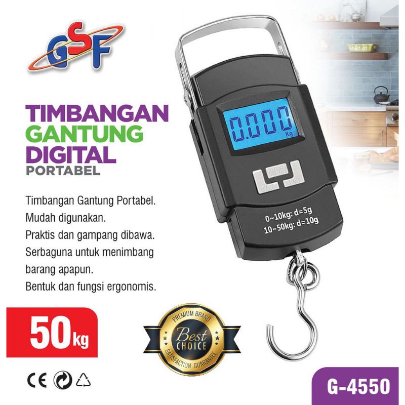 GSF TIMBANGAN GANTUNG 50 KG/TIMBANGAN G-4550/TIMBANGAN DIGITAL SERBAGUNA