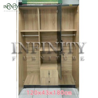 Lemari Pakaian 3 Pintu  Cermin  LP 32 LR Shopee Indonesia